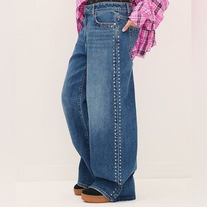 VS Pink Jeans Studded Wide-Leg